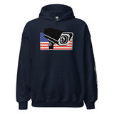 Algorithms Are Your Enemy, Not Each Other Hoodie in navy, front view