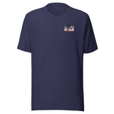 Algorithms Are Your Enemy, Not Each Other T-Shirt in heather midnight navy, front view