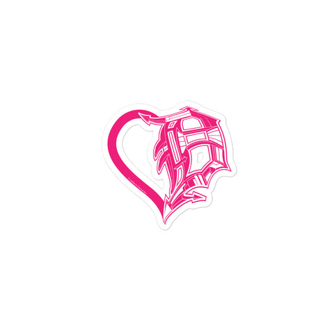 Pink Detroit Heart Sticker - Forbes Design