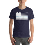 Detroit Skyline and Thin Blue Line T-Shirt (Unisex) - Forbes Design