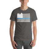 Detroit Skyline and Thin Blue Line T-Shirt (Unisex) - Forbes Design